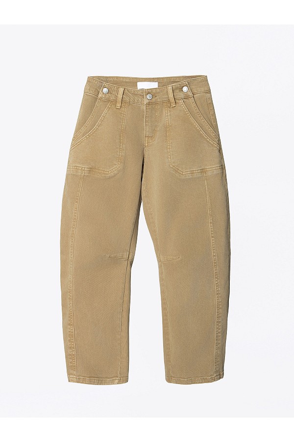Low Rise Side Buttons Double Pocket...