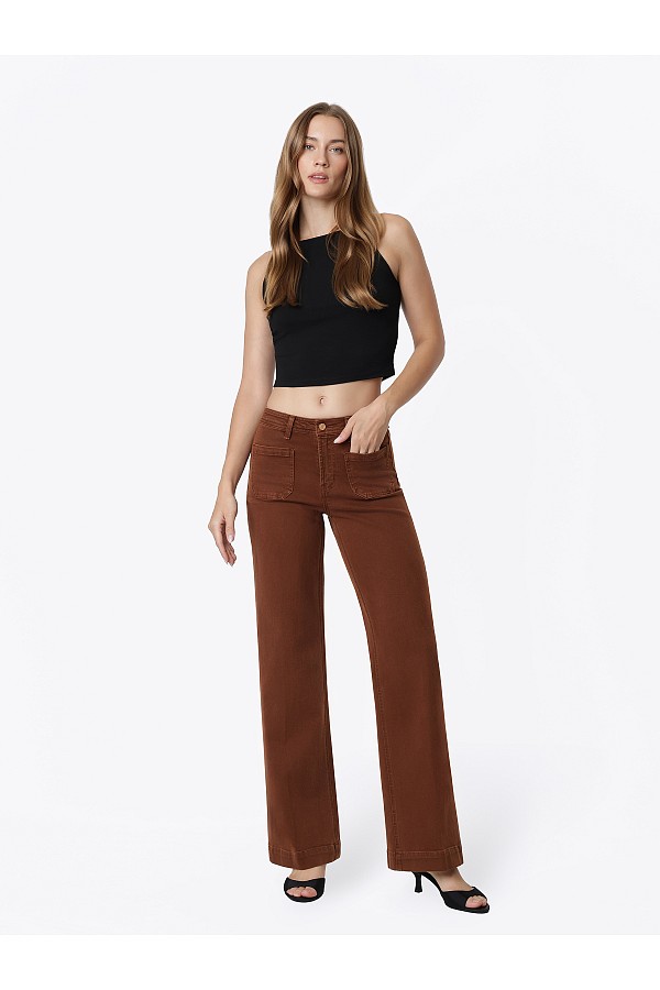 High Rise Patch Pocket Trouser Fold...