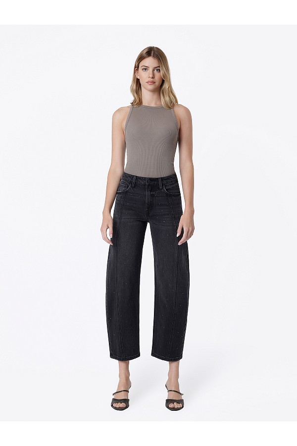 High Rise Hotfix Embellished Black ...