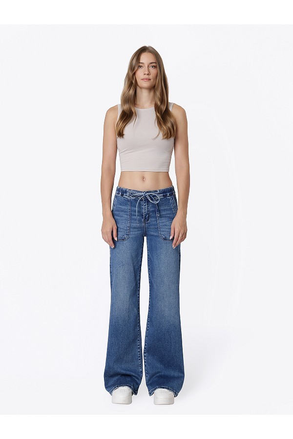 High Rise Elastic WB Self Tie Extre...