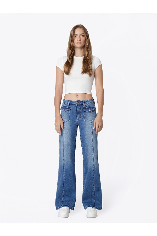 High Rise Patch Pocket Front Seamed...