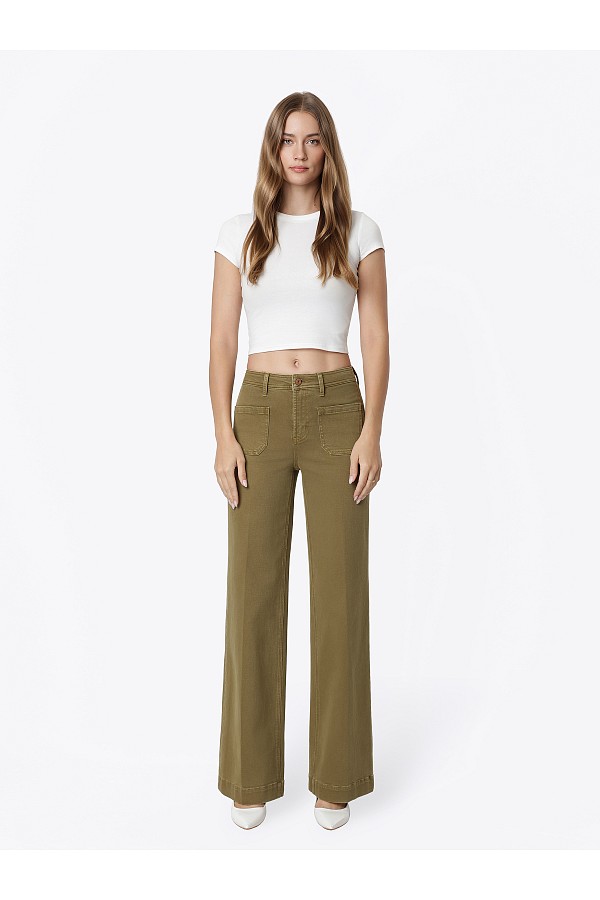 High Rise Patch Pocket Trouser Fold...