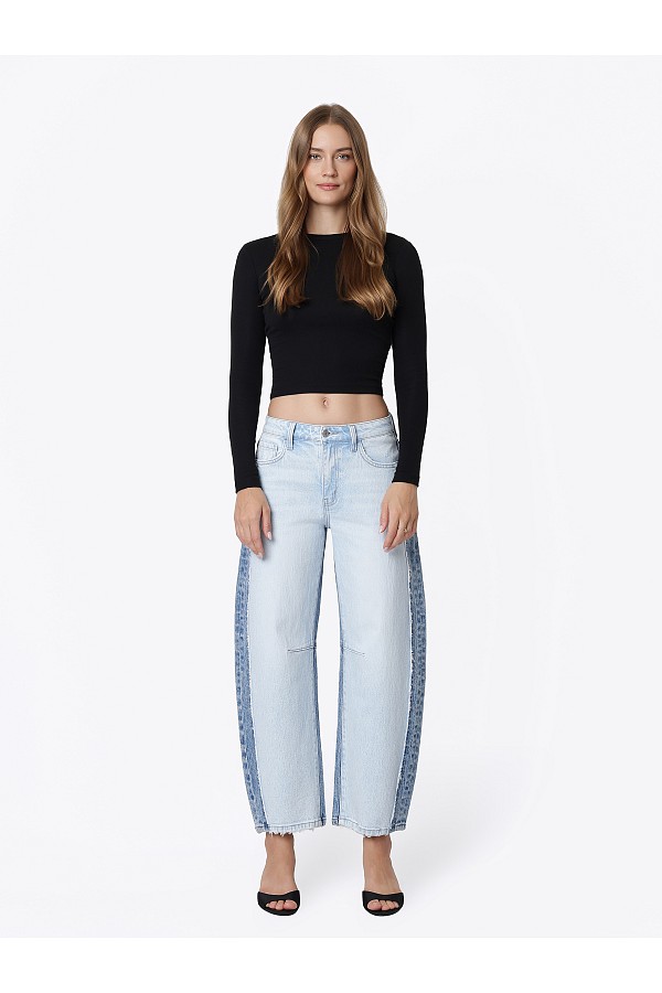 High Rise Two Tone Blocked Twist Ba...