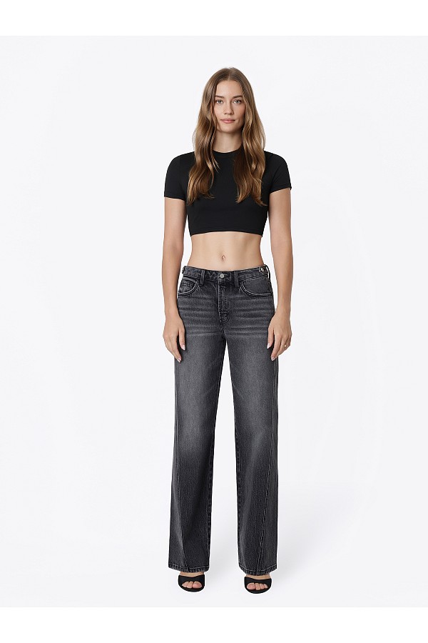 High Rise Side Waist Tab Twist Seam...