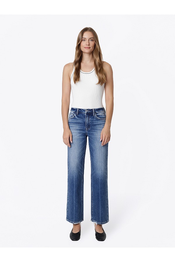 High Rise Thick Crease Line Slim Wi...